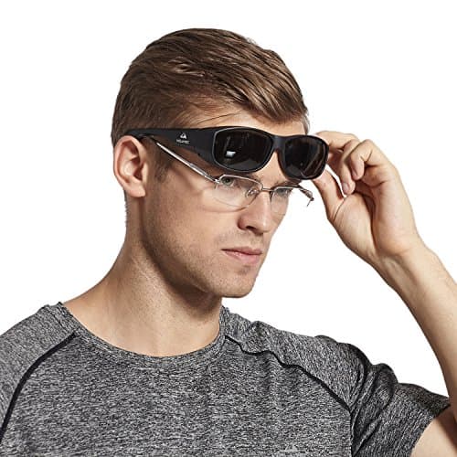Mountec Men's Sunglasses Fit Over Glasses Polarized Lens with Premium Protection Case for Outdoor Fishing Driving