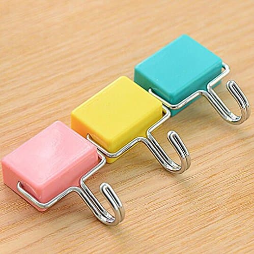 All-Purpose Magnetic Hooks, Pastel Pink, Yellow, Blue, 3-Pack