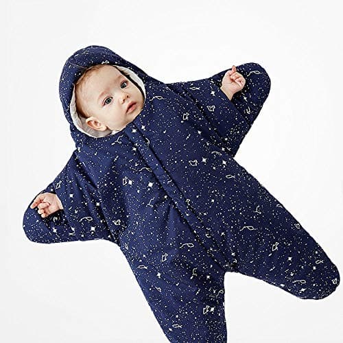 MomPrk Cotton Four Seasons Cartoon Starfish Baby Sleeping Bag Hold Baby Cotton Calf Sleeping Bag 0-12 Months Baby Baby Cotton Anti-Kick Quilt