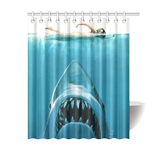 Cool Great White Shark Waterproof Bathroom Shower Curtain- Polyester Fabric, 60(w)x72(h)