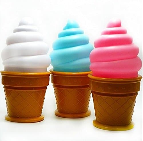 Novely Ice Cream Cone Shaped Night Light Desk Table Led Lamp Kids Chirldren Bedroom Decor Lights