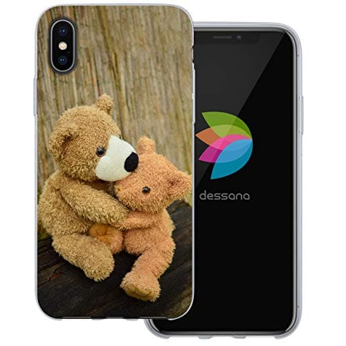 dessana Teddy Transparent Protective Case Phone Cover for Apple iPhone X Cuddle Teddie
