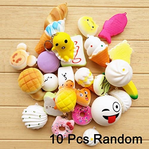 Mae Mali 10Pcs Random Squishies Cream Scented Slow Rising Kawaii Kids Toy Gift.