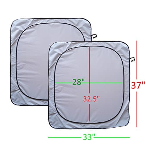 Windshield Sun Shade Suv Sunshade Car Minivan Truck Accessories Easy-Select Size Chart with Your Vehicle Windshield Universal Luxurious-210T Car Sun Shade Car Window Shade UV and Heat Reflector 2pc