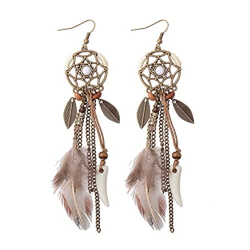 Handmade Feather Elements Womens Dangling Earrings(HQE301)