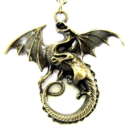 Dragon Fire with Glow in the Dark Fire Pendant on 26 in Chain