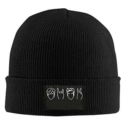 Society Zhuang Roman Atwood Dolan&amp;Twins Half Knit Beanie Hat Warm Thick Winter Hat For Unisex Winter Warm Cap Black