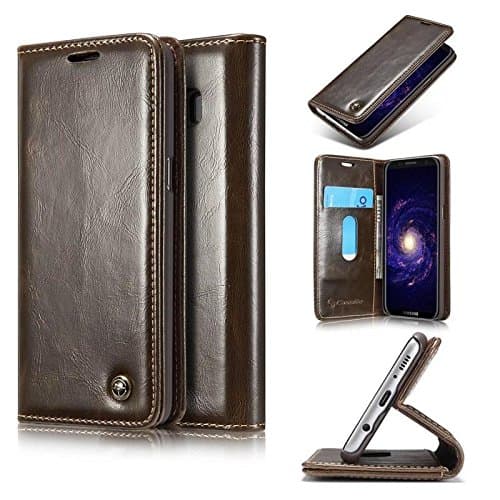 Casetek Elegant Series Leather Flip Wallet Case Stand with Card Holder with Magnetic Closure Folio Book Cover for OnePlus 3 & 3T - Coffee Brown