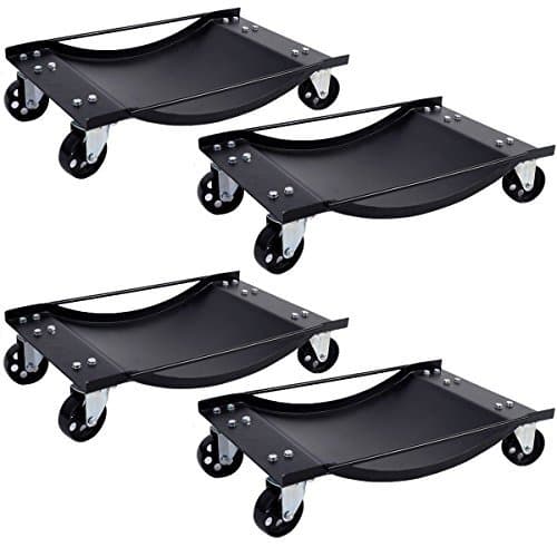 3.5 HD 4 PC Set Tire Wheel Dollies Dolly Vehicle Car Auto Repair Moving Diamond by Shop Equipment