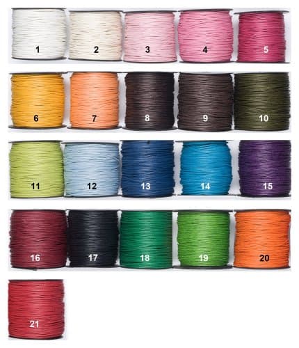 Waxed Cotton Cord, 100 Yards, 1,5 mm Ø / Color: 10