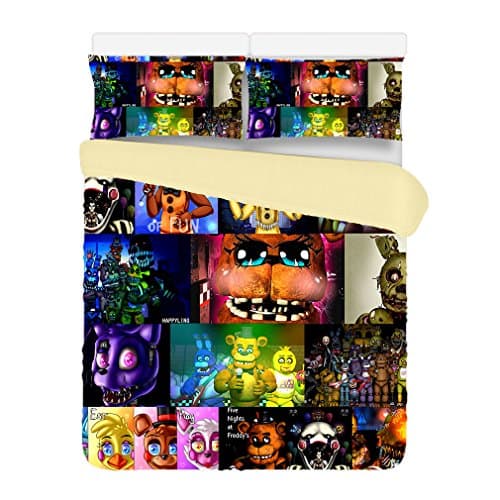 Custom Five Nights at Freddy's 3 Piece Duvet Cover Bedding Set Twin Size 160x210CM