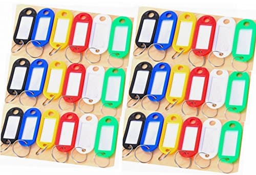 JoyAcc 36 Pieces Key Fobs Plastic Luggage Key Tags with Split Ring, Multi-Colors