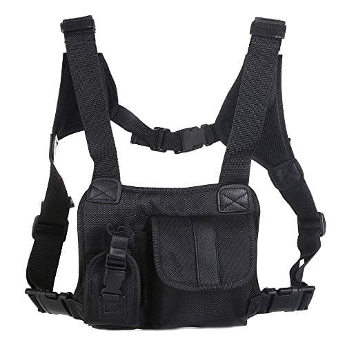 Trdio Universal Hands Free Radio Vest Chest Rig Harness Bag Holster Front Pack Pouch for Two Way Radio Walkie Talkie(Rescue Essentials)