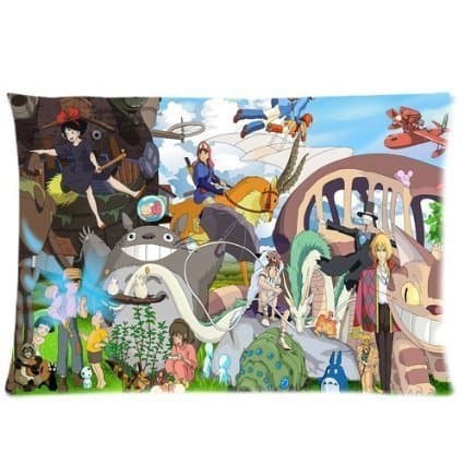 Ur pillowcase Generic Studio Ghibli Character Theme Custom Zippered Pillowcase Cover Pillow Cases Standard Size 16x24 Inches (Twin sides)