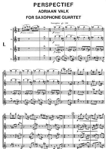 Perspectief for Saxophone Quartet by Adriaan Valk
