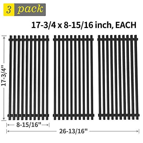 SHINESTAR Grill Grates Replacement for Brinkmann 5 Burner Grill Parts 810-2512-S, 810-2511-S, 810-2410-S, 810-8411-5, 810-9415-W, Porcelain-Enameled Steel 17-3/4 x 26-13/16 inch Cooking Grate