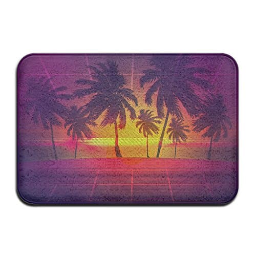 Miami Sunset Super Absorbent Anti-Slip Mat,Coral Carpet,Carpet Door Mat,Carpet,Carpet,Door Mat,40x60 Cm