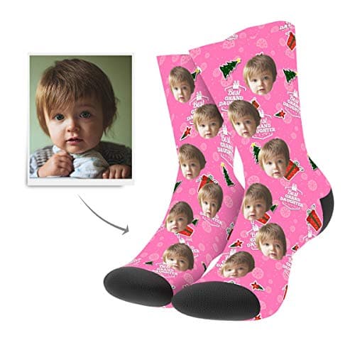 MY PHOTO SOCKS Custom Printed High Crew Socks Christmas Gift for Women Men