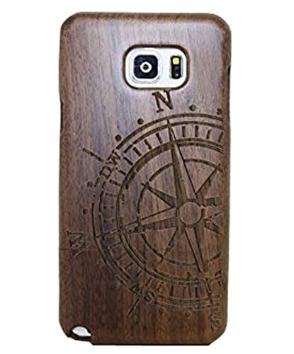 S7 Edge Case,Saler-lee Unique Real Handmade Natural Wood Wooden Hard Bamboo Shockproof Case for Samsung Galaxy S7 Edge Compass