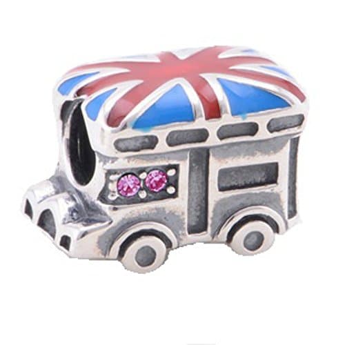 UK Britain Coach London Bus Enamel 925 Sterling Silver Charm Bead Fits European Brand Charms Wonderful Christmas Gift