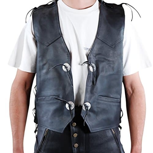 Lemoko Leather Vest Made from Real Calf Leather with Straps