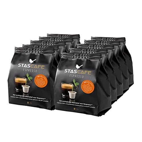 100% Biodegradable Nespresso Compatible Coffee Capsules - Bella-Lungo Flavor (100 Pods) - Fits All Original Line Nespresso Machines - By STASCAFE of the Netherlands