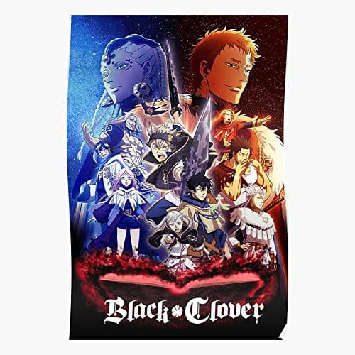 ZHONGYANYAN Grimoire Black Bull Black Clover Asta Yuno Anime Blackclover Four Leaf Gift for Home Decor Wall Art Print Poster