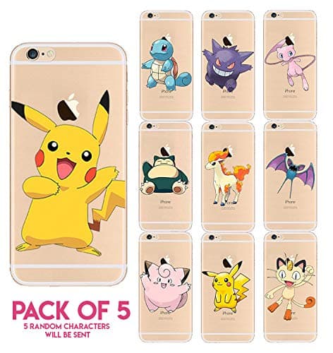 Ultimate iPhone Gift Pack - Pack of 5 Cases - Perfect Xmas Present (iPhone 6 6s, 5 Pokemon Cases)