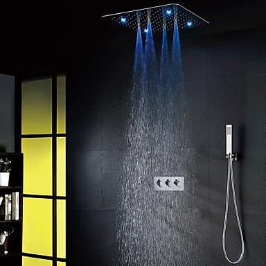 TY Duschsystem Regendusche Handdusche inklusive with Keramisches Ventil Drei Handgriffe Zwei L?cher for Chrom , Duscharmaturen