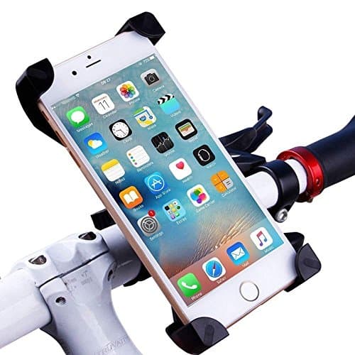 EMIUP Bike Phone Holder, Universal Bicycle/Motorcycle Handlebar Rack Mount 360 Rotatable Bicycle Phone Holder Any iPhone X,8,7,6S, Samsung, Android phone, other 3.7-6.5 inches Smartphone, GPS, etc