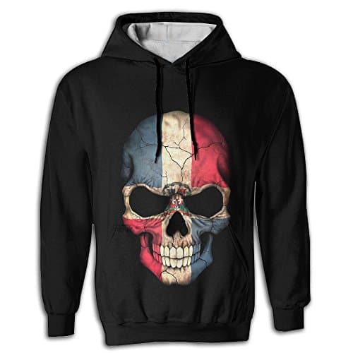 JUJIA SAD Dark Dominican Flag Skull Men 3D Print Hoodies Outfitter Hoodie