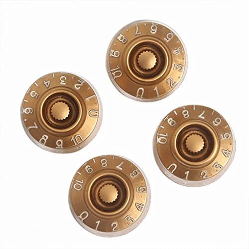 CandyQ 4pcs Speed Control Knobs Gold for Gibson Les Paul Replacement Electric Guitar Parts