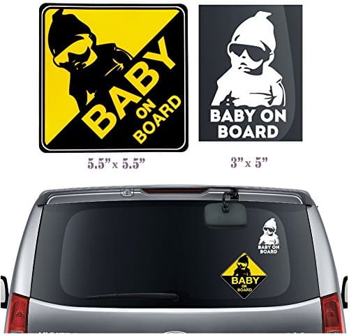 Baby on Board Carlos Hangover cute &amp; funny car window vinyl sticker, decal vinyl bumper sticker, safety with reflective vinyl sticker, size 5" with cool Carlos sticker 1 pcs., collection-E