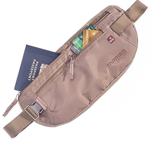 Tarriss RFID Blocking Money Belt - Waist Stash - Passport Holder - Lifetime Warranty