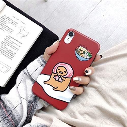 for iPhone X & XS & XR & XS MAX - Cute Funny Egg Cartoon Gudetama Soft TPU Silicone IMD Phone Case for iPhone 8 8Plus 7 7Plus 6 6S Plus X XR XS Max Cases Cover - by ANNELE - 1 PCs