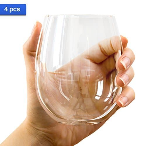 SerialDrinkers Unbreakable Clear Glasses Set of 4, 19 oz | Flexible Shatterproof Break-resistant Tritan Water Tumblers for Indoor and Outdoor Use | Limited Time Bonus Wine Pourer with Stopper