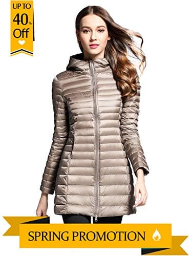 Women's Packable Down Coat Lightweight Plus Size Puffer Jacket Hooded Slim Warm Outdoor Sports Travel Parka Outerwear