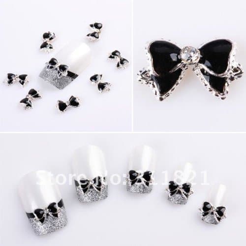 3D Nail Art Decoration - New Bow Tie Design 1 - Black
