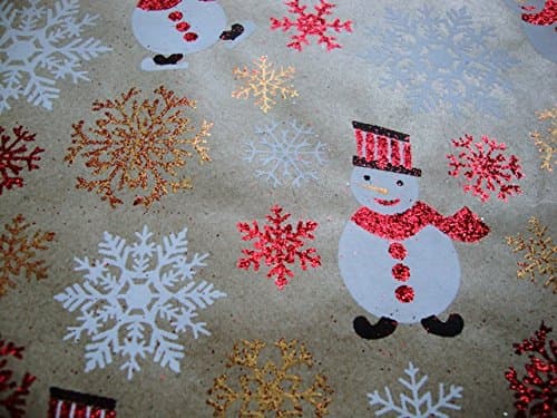 Cranberry Card Company Christmas Snowman / Snowflake Decorative A4 Paper - Pack Of 5