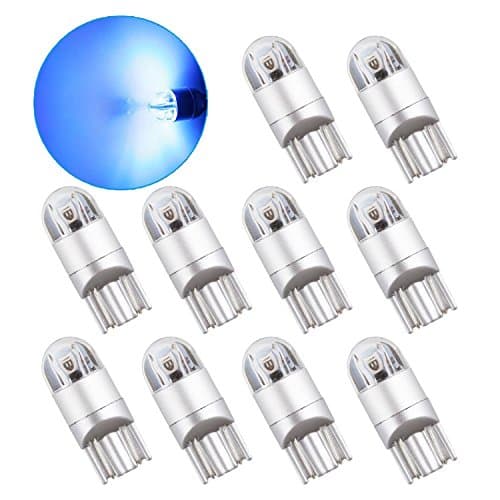 Lesercfbry 10PCS T10 led bulbs 1.5W Super Bright 168 194 W5W T10 Wedge 3030 2SMD Interior Bulbs 12V-24V 6000K Suitable for cars and trucks £¨Blue£