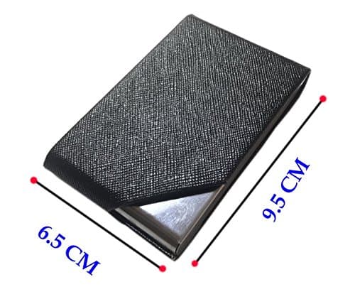 SHIVIRA Card Holder, Slim PU Leather Magnetic Case Credit/Debit/ATM/Visiting/Business card wallet for Men & Women [Black]