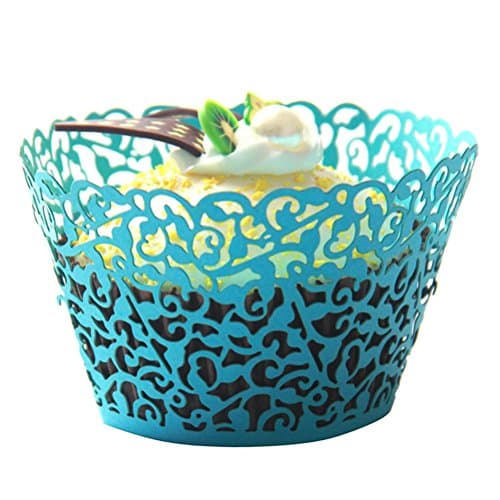 Mialand(TM) 50 Filigree Little Vine Lace Laser Cut Cupcake Wrapper Liner Baking Cup