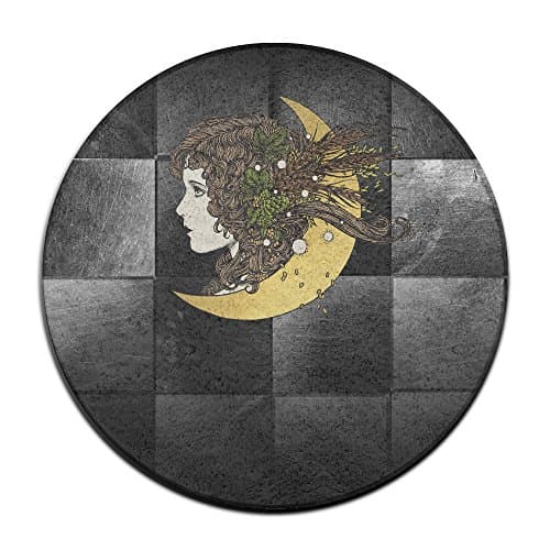 Moon Girl Moonchild Round Non Slip Doormat Natural Material Printed Commemorative Edition Front Door Mats