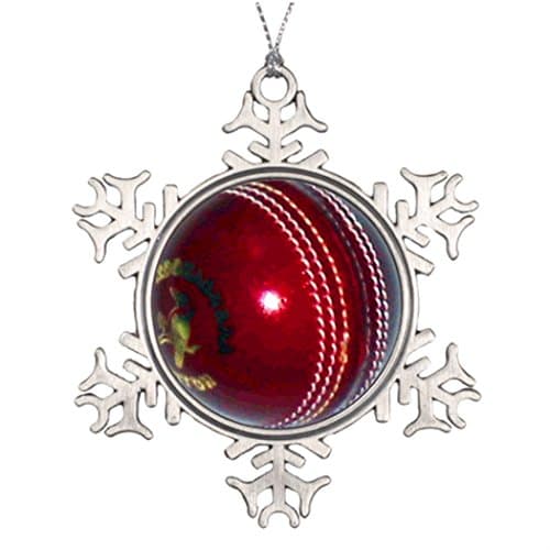 Kappies nip Personalised Christmas Tree Decoration Cricket Ball Badge Pin Natural Christmas Snowflake Ornaments