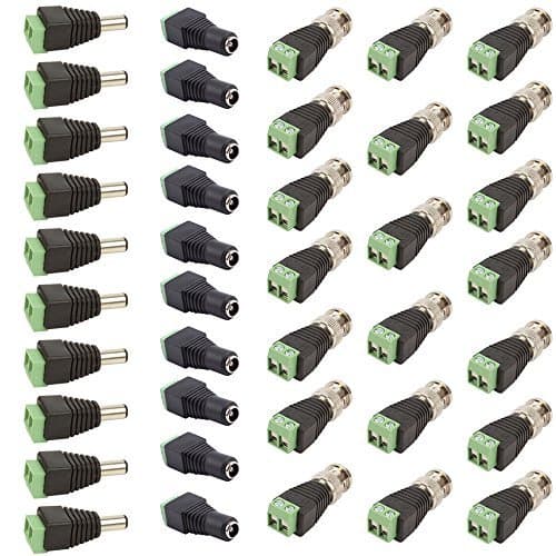 RANYOU Efreecity 10 Set CAT5 TO BNC Passive Video and Power Balun Transceiver for CCTV