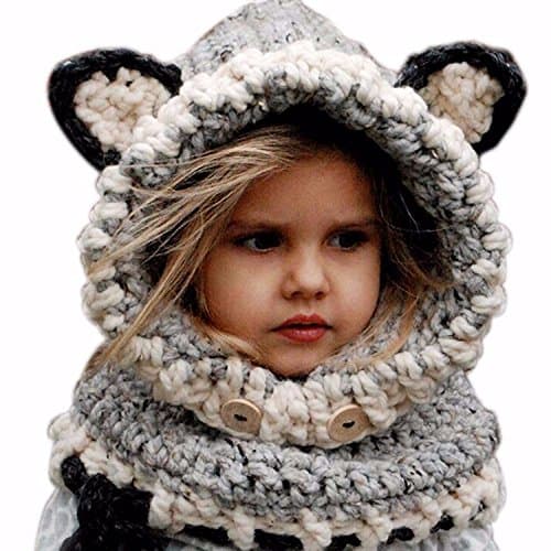 2016 Korean VersiOn Of The Fall And Winter Warm Hat Neck Scarves Wool Knit Cap Cute Baby Girl Child Hood Hooded Scarf Beanie Hat