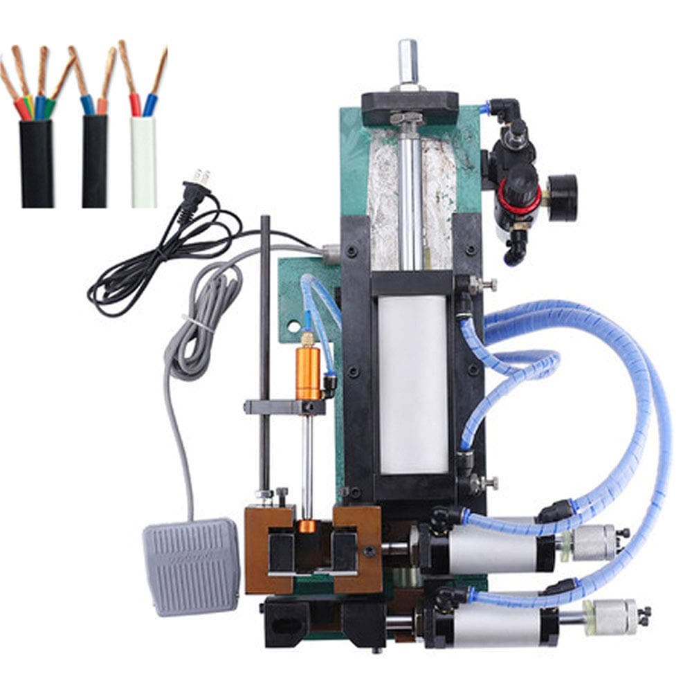 Mxmoonant Pneumatic Wire Stripping Machine Multi-core Vertical Inner Cores Wire Stripper Tool for Sticky Inner Cores (Max.20mm | Stroke: 100mm)