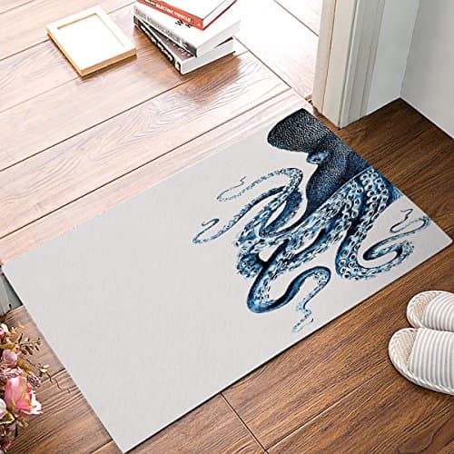 Welcome Doormats Non Slip Area Rugs Entryway Indoor Door Mat for Kitchen Living Room Bedroom Bathroom-Ocean Octopus Steampunk