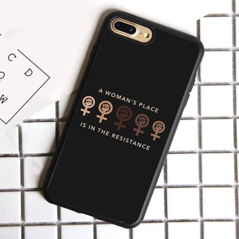 SHOUJIQQ Phone Case,For Iphone 7/8 7/8Plus/Xs Max/X/Xs/Xr Case Black Minimalist Fashion Feminist Quotes Tpu Phone Case Soft Rubber Cover Back Cover,For Iphone7 Plus/8 Plus