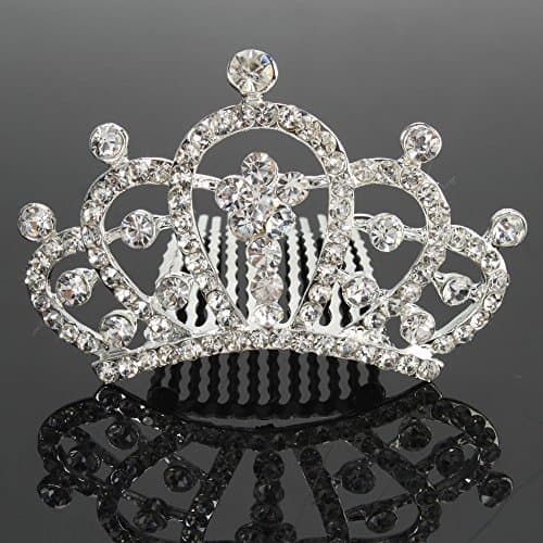 Mefeir Mini Charming Rhinestone Tiara Crown Headband Comb Pin #006